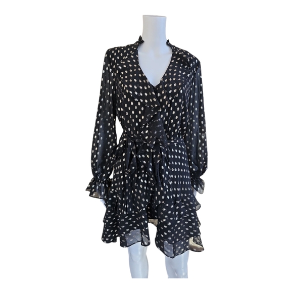 Bardot Metallic Dot Shirt Dress 8/Medium NWT - Picture 2 of 9